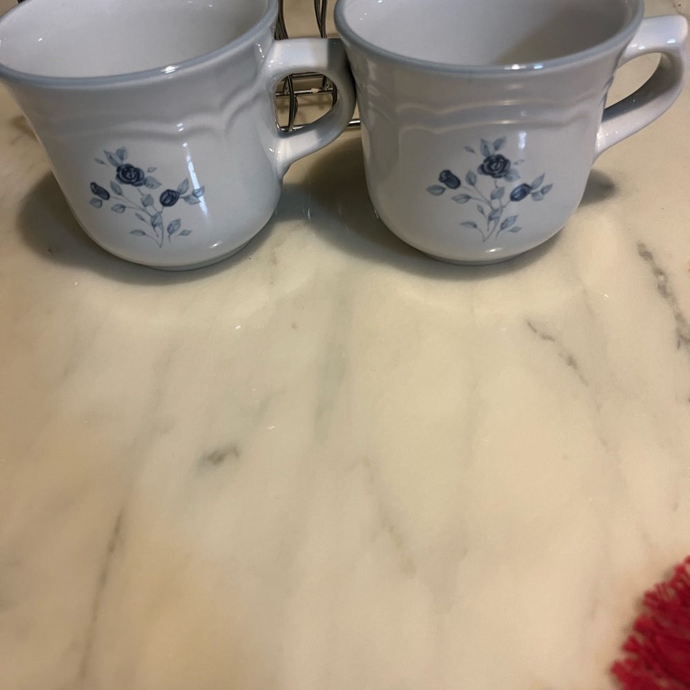 Floral Ceramic cup with Blue Rose Design (2) Firm Price